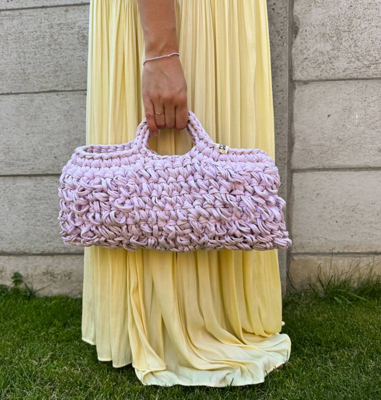 lilac crochet bag by Yarn.